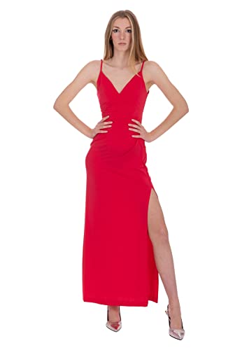 Guess Jeans langes Kleid mit schmalen, verstellbaren BRETELLEN Artikel W3GK65KBPZ0, Karma Rosa, S von GUESS