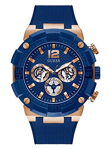 GUESS Factory Rose Gold-Tone and Blue Multifunction Watch von GUESS