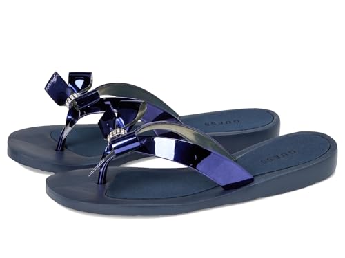 GUESS Frauen Flip Flops Blau Groesse 7 US /38 EU von GUESS