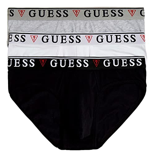 Guess Herren 3er Pack Briefs White Grey Black, Größe:L von GUESS