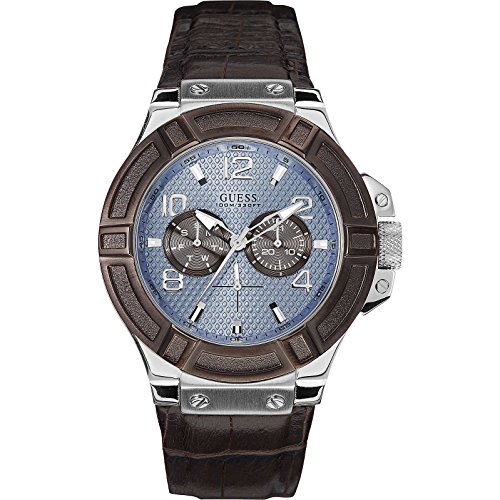 Guess Herren Analog Quarz Uhr mit Leder Armband W0040G10 von Guess