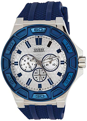 Guess Herren Analog Quarz Uhr mit Silikon Armband W0674G4 von GUESS