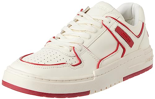 GUESS Herren Cento Sneaker, weiß Rot, 41 EU von GUESS