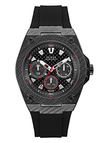 Guess Herren Chronograph Quarz Uhr mit Silikon Armband W1048G2 von GUESS