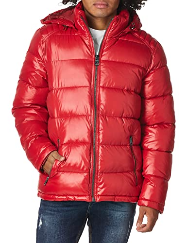 Guess Herren Mid Weight Puffer Jacket Jacke, Rot, S EU von GUESS