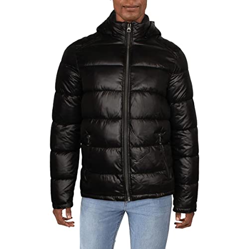 GUESS Herren Mittelschwere Pufferjacke Alternativer Daunenmantel, Schwarz, Mittel von GUESS