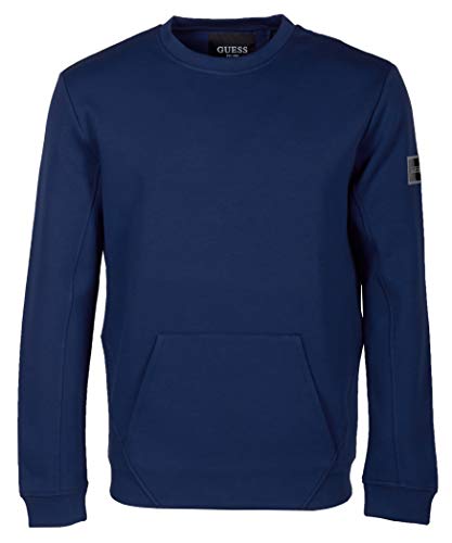 Guess Herren Sweatshirt Logo HINTEN (L, Blau) von GUESS