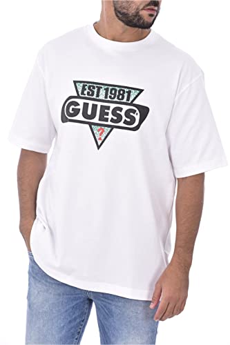 Guess Herren T-Shirt Homme Ovrszd Racer Tshirt, Weiß, M von GUESS