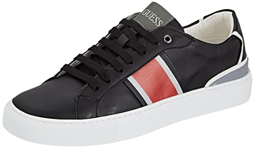 GUESS Herren TODI Low Sneaker, Black Red, 45 EU von GUESS