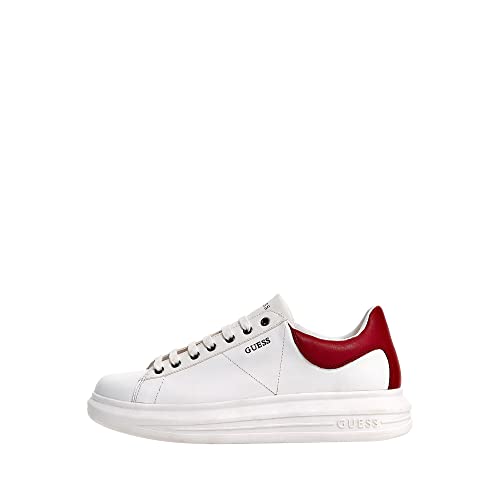 GUESS Herren VIBO CARRYOVER Sneaker, White Red, 43 EU von GUESS