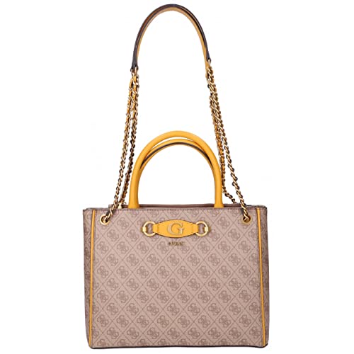 Guess Izzy High Society Carryall Latte Logo/Yellow von GUESS