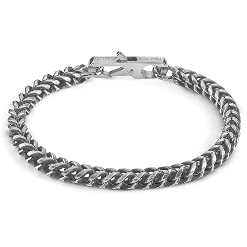 Guess Armband für Herren, Kollektion My Chains. Armband mit Kette aus Stahl, Farbe Stahl und Schwarz. Größe: L. Die Referenz lautet Jumb01338Jwstl von GUESS