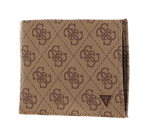 GUESS Men's Vezzola Smart 4G-Logo Bi-Fold Wallet, Beige/Brown von GUESS