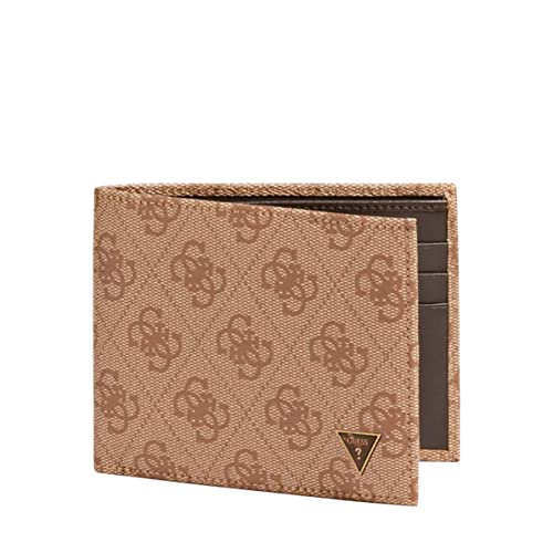 GUESS Men's Vezzola Smart 4G-Logo Bi-Fold Wallet, Beige/Brown von GUESS