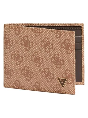 GUESS Men's Vezzola Smart 4G-Logo Bi-Fold Wallet, Beige/Brown von GUESS