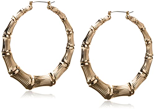 Guess Metal Hoops Damen Bambus Creolen Ohrringe Gold Einheitsgröße Metall, Einheitsgröße, Metall, No_Stone von GUESS