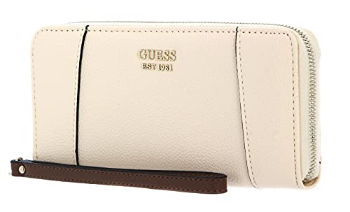 Guess Naya SLG Large Zip Around Wallet Bone/Dark Brown von GUESS