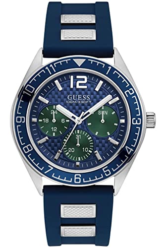 Guess Pacific Herren Uhr analog Quarzwerk mit Silikon Armband W1167G1 von GUESS