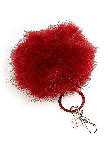 Guess Pom Pom Key Fob Charm Schlüsselring und Kette Damen, Ruby Red, Einheitsgröße von Guess