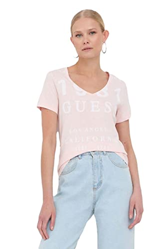 Guess T Shirt Damen Downtown, Rosa, X-Small von GUESS