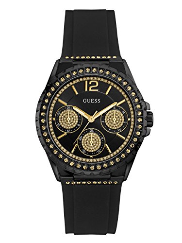 Guess Unisex Erwachsene Datum klassisch Quarz Uhr mit Silikon Armband W0846L1 von GUESS