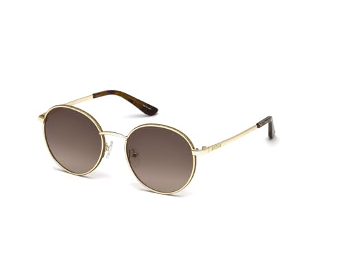 Guess Unisex-Erwachsene GU7556 32F 51 Sonnenbrille, Gold (ORO/Marrone Grad) von GUESS