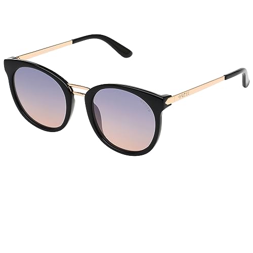 Guess Unisex-Erwachsene GU7568 01Z 52 Sonnenbrille, Schwarz (Nero Lucido/Viola Grad e) von GUESS