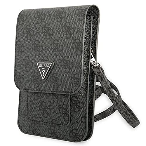 GUESS Unisex Bag Guwbsatmgr Grey Saffiano Triangle Reisezubehör-Bi-Fold-Brieftasche, Schwarz von GUESS