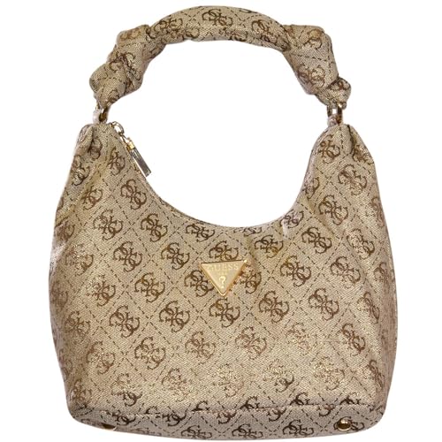 GUESS Damen Velina Hobo, Griff Oben, Goldfarbenes Logo von GUESS