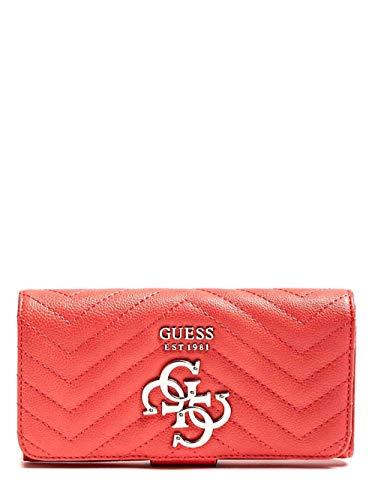 Guess Violet Slg File Clutch, Damen Geldbörse, Orange (Coral) von Guess