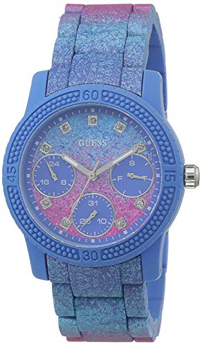 Guess Womans funfetti Edelstahl rosa und blau Uhr W0944L2 von GUESS