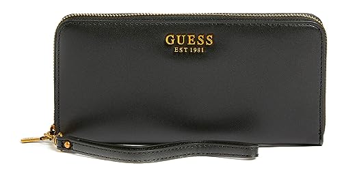 GUESS Women Laurel SLG Large Zip Around Wallets, Black, One Size von GUESS