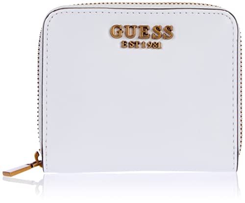 GUESS Women Laurel SLG SMALL Zip Around Bag, Weiß von GUESS