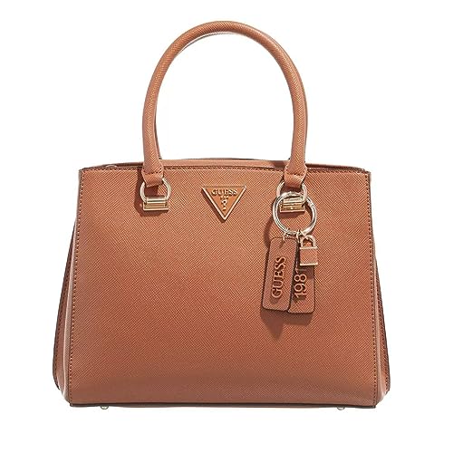 GUESS Women Noelle Girlfriend Satchel Bag, Leichter Cognac von GUESS