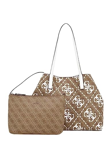 GUESS Women Vikky Tote Bag, Latte Logo/Weiß von GUESS