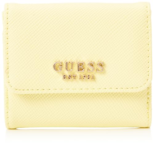 GUESS Women's Laurel Saffian-Optik Bi-Fold Wallet, Yellow von GUESS