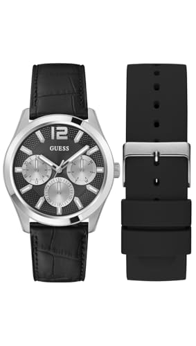 GUESS Herren Analog Quarz Uhr mit Leder Armband GW0809G1 von GUESS