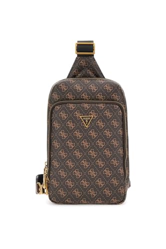 GUESS Schultertasche Monogramm Jeans, Braun, Einheitsgröße von GUESS