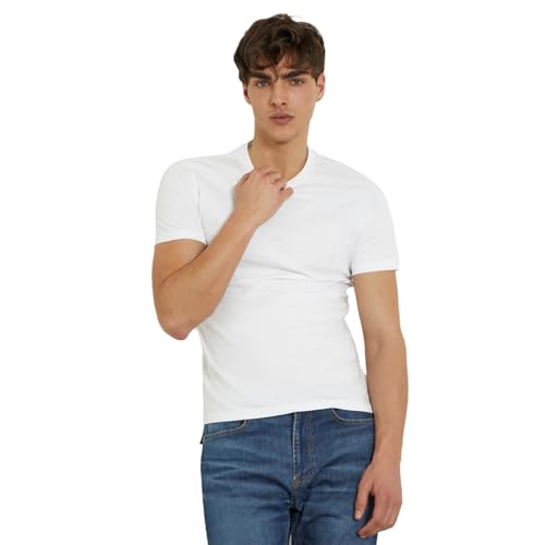 GUESS JEANS T-SHIRT MANICHE CORTE UOMO BIANCO von GUESS