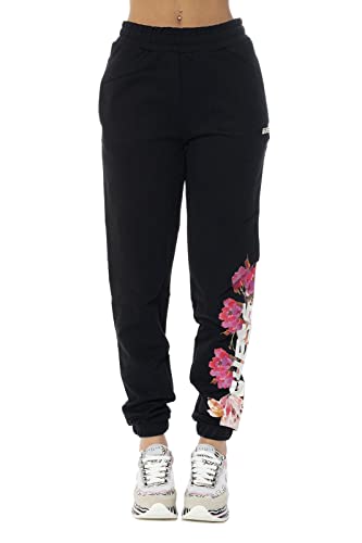 Pantalone donna Guess Corine floral logo jogger nero ES23GU14 V3RB14K68I3 S von GUESS