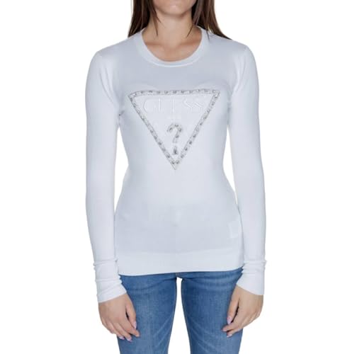 Pullover donna Guess Rylie triangle logo white E25GU23 W4YR31Z2NQ2 G011 S von GUESS
