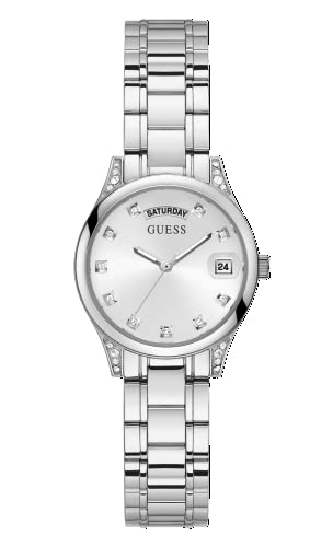GUESS Damen Analog Japanisches Quarzwerk Uhr mit Edelstahl Armband GW0385L1 von GUESS