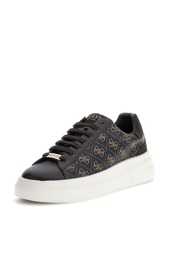 Scarpe Uomo Guess Sneaker Elba 4G Logo in Pelle Brown ocre U25GU07 FMPVIBFAL12 41 von GUESS