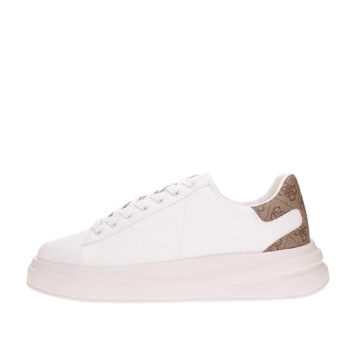 Scarpe uomo Guess sneaker Elba carryover in pelle white/ beige US24GU02 FMPVIBLEA12 40 von GUESS