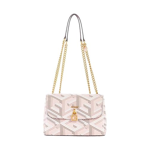 GUESS Damen Montreal Covertible Flap Umhängetasche, Crossbody, Pale Rose Logo von GUESS