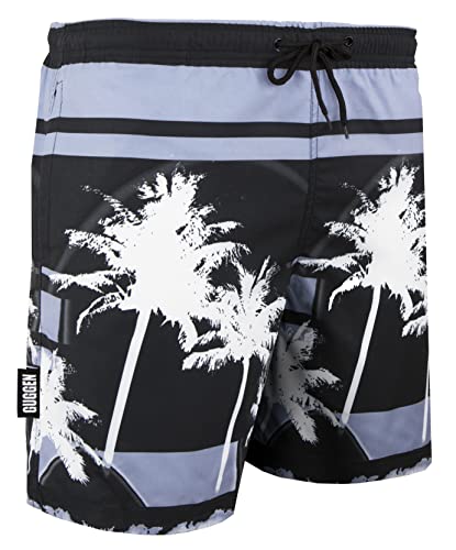 GUGGEN Mountain Badehose für Herren Schnelltrocknende Badeshorts Beachshorts Boardshorts Schwimmhose Männer Farbe Schwarz M von GUGGEN Mountain