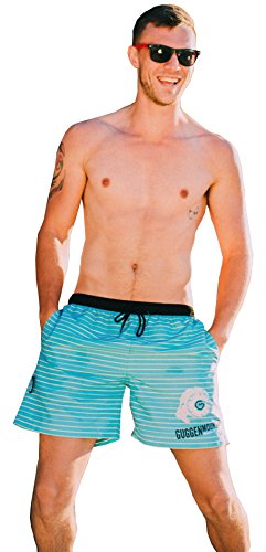 GUGGEN Mountain Badehose für Herren Schnelltrocknende Badeshorts Beachshorts Boardshorts Schwimmhose Männer Weiss XXL von GUGGEN Mountain