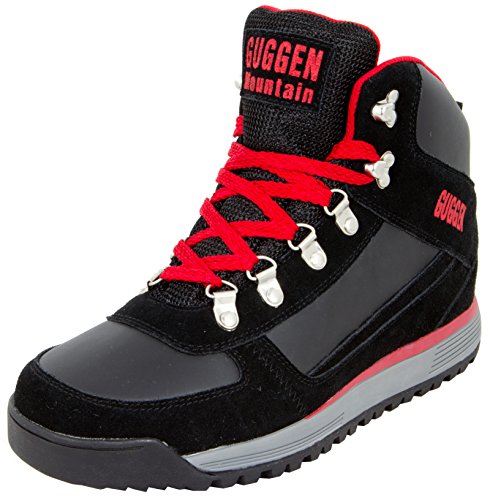 GUGGEN Mountain Herren Wanderschuhe Bergschuhe Outdoorschuhe Walkingschuhe Outdoor M010, Farbe Schwarz-Rot, EU 44 von GUGGEN Mountain