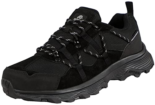 GUGGEN Mountain, Herren Trekkingschuhe Wanderschuhe Walkingschuhe Outdoorschuhe wasserdichter T029 mit Membran und Wildleder, Farbe Schwarz, EU 41 von GUGGEN Mountain