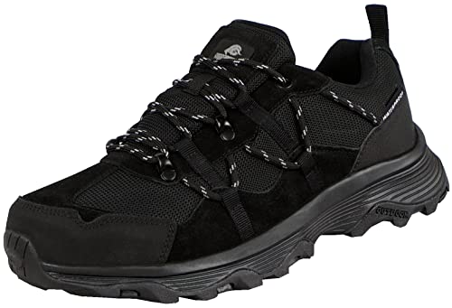 GUGGEN Mountain, Herren Trekkingschuhe Wanderschuhe Walkingschuhe Outdoorschuhe wasserdichter T029 mit Membran und Wildleder, Farbe Schwarz, EU 43 von GUGGEN Mountain